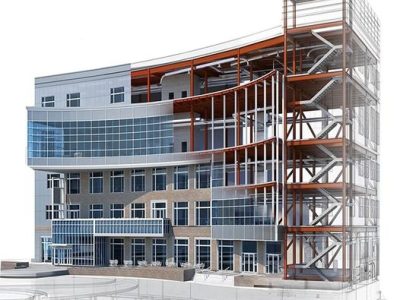 Modern steel building